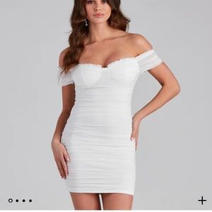 white Windsor stunning sweetheart mesh mini bodycon dress graduation dress